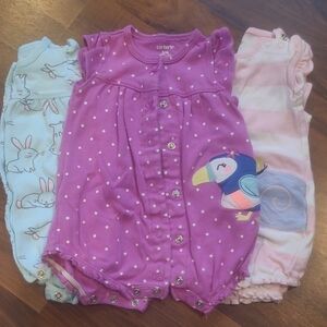 Carter's Baby Rompers Set - Purple, Pink, Blue